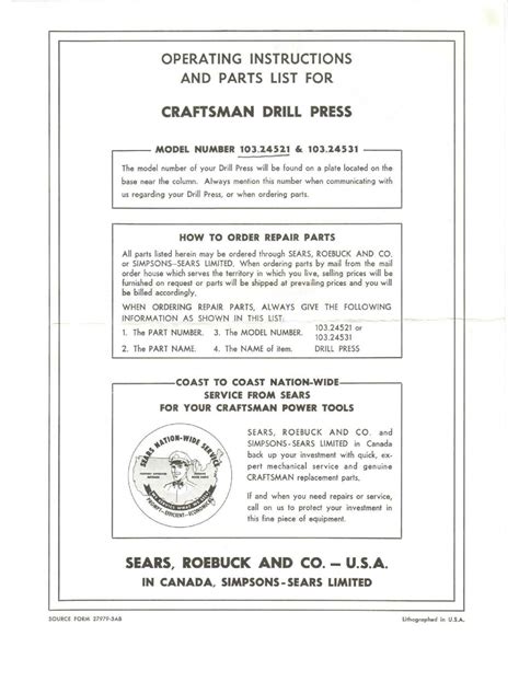 Craftsman 103.24521 Manual pdf manual